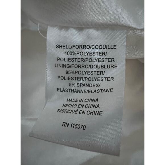 Nina Leonard White Faux Fur Capelet Wrap Jacket Coat Small Button Up Bling New - Picture 10 of 11